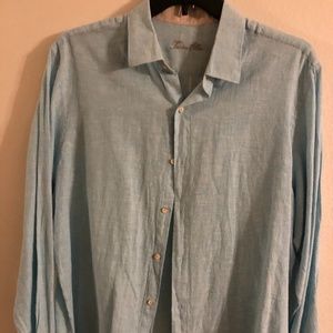 TASSO ELBA MENS M LONG SLEEVE BUTTON DOWN SKY BLUE